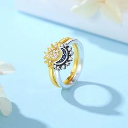 Bagues en argent sterling pour femmes | Motifs couronne, cœur et os de poulet