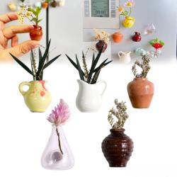Sevimli Seramik Buzdolabı Mıknatısları ve Mini Vazolar - Buzdolabınızı Süsleyin