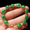 Bracelet jonc en jade vert en forme de cœur | Argent sterling et pierres précieuses...
