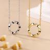 Collier pendentif boucle infinie en moissanite - Argent sterling plaqué or...