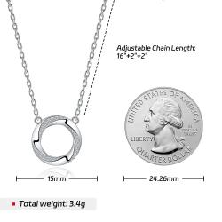 Collier pendentif boucle infinie en moissanite - Argent sterling plaqué or...