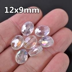 Perles ovales en cristal | 3 tailles pour la création de bijoux et les loisirs créatifs