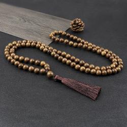 Collier Mala vintage en bois | Bijoux de méditation et de prière
