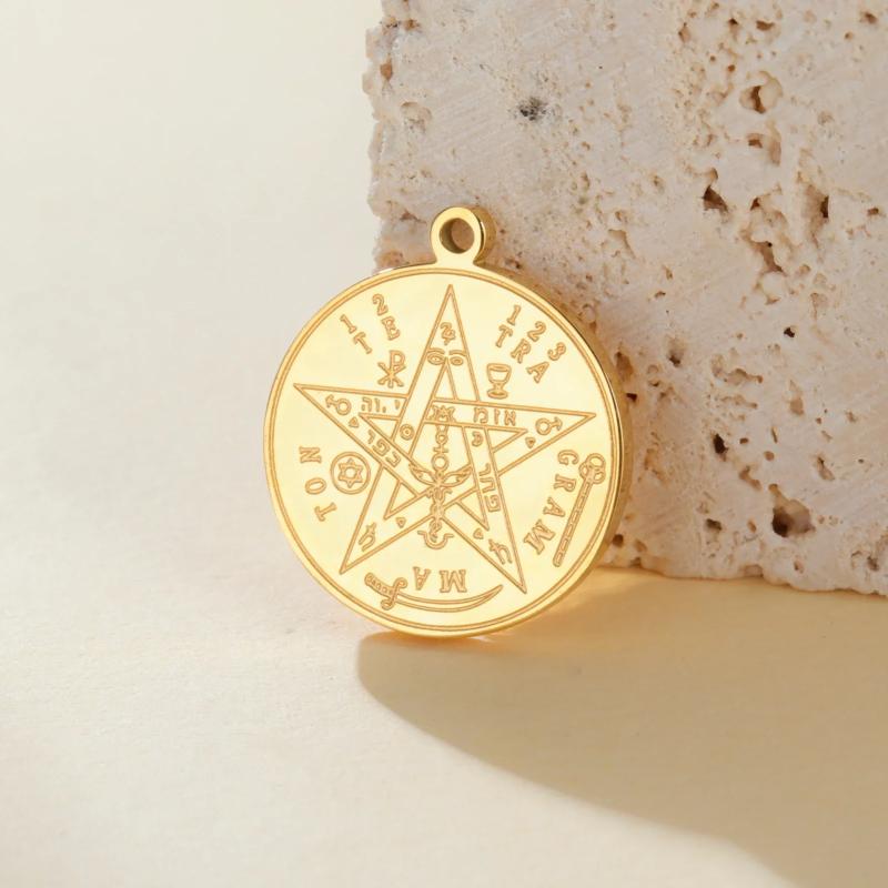 Amulett-Anhänger aus Edelstahl mit Tetragrammaton-Motiv