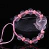 Armband mit Fuchsmotiv aus natürlichem rosa Achat | Chinesische Jade & Schnitzerei