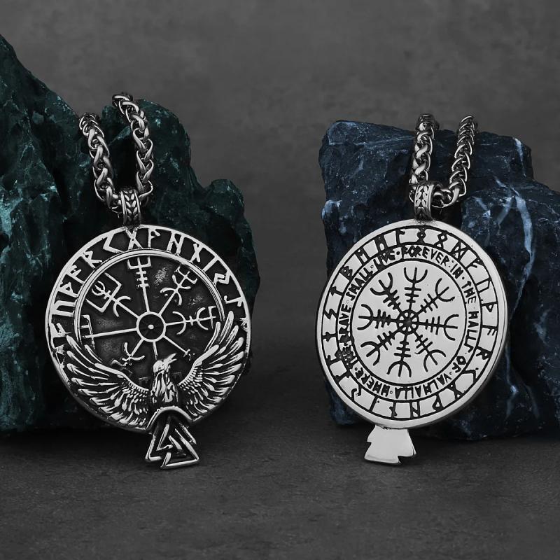 Viking Runik Odin Kolye Ucu | Paslanmaz Çelik Erkek Takısı