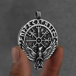 Viking Runik Odin Kolye Ucu | Paslanmaz Çelik Erkek Takısı