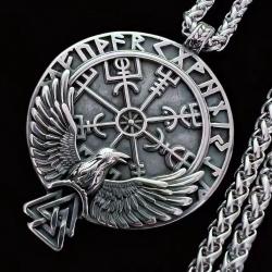 Viking Runik Odin Kolye Ucu | Paslanmaz Çelik Erkek Takısı