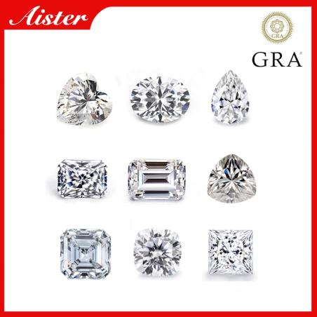 Parlak D Renk Moissanit Taşları - Çeşitli Kesimler (1.0-5.0 ct)