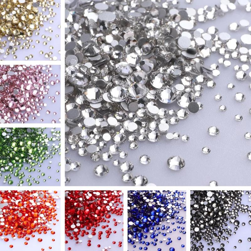 Strass argentés à paillettes pour ongles et loisirs créatifs - Tailles SS3-SS20