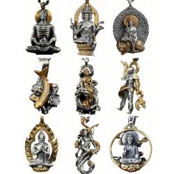 Buddhistische Amulett-Halskette – Buddha- und Bodhisattva-Anhänger