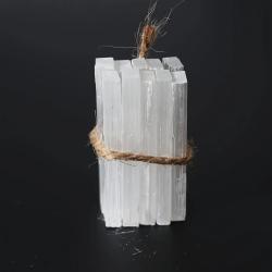 Bâtonnets et baguettes de cristal de sélénite pour la méditation et la décoration