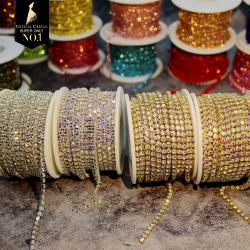 Giysiler ve Dekorasyon İçin Elmas Süslemeli Püsküller - Kristal Rhinestone Zincirler