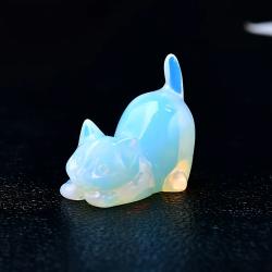 Cristal Chat Fait Main | Pierre de Décoration Unique pour la Maison et la Méditation
