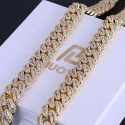 Collier chaîne cubaine serti de diamants - Style hip-hop bling-bling