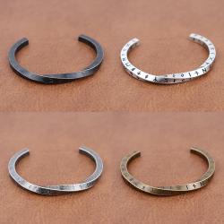 Viking Rune C Şekilli Bileklik - Paslanmaz Çelik Erkek ve Kadın Takısı