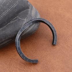 Viking Rune C Şekilli Bileklik - Paslanmaz Çelik Erkek ve Kadın Takısı