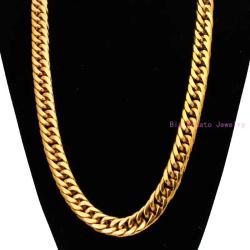 Collana a catena cubana in oro | Acciaio inossidabile da uomo, 7-40