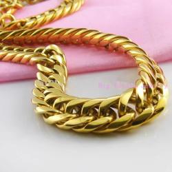 Collana a catena cubana in oro | Acciaio inossidabile da uomo, 7-40