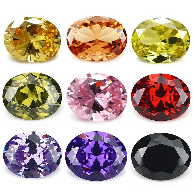 Pierres ovales en zircone cubique | Zircone cubique 5A pour la création de bijoux