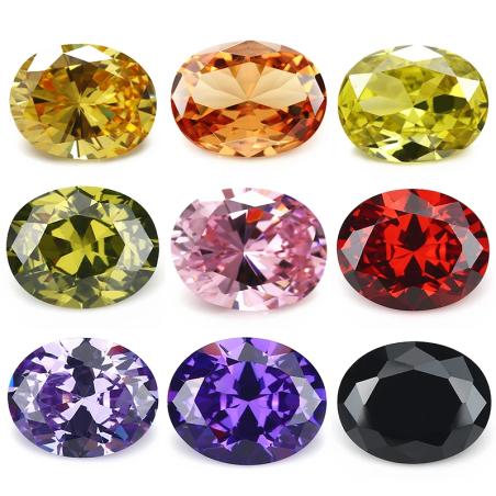 Pierres ovales en zircone cubique | Zircone cubique 5A pour la création de bijoux