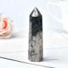 Pointe de cristal d'hématite et baguette de quartz pyrite - Pierre énergétique décorative