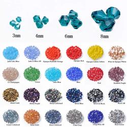 Perles biconiques en cristal - Perles d'espacement à facettes pour la création de bijoux