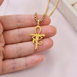 Collana con ciondolo Occhio di Ra egizio - Gioielli punk vintage