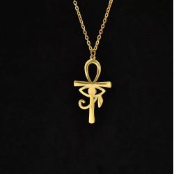 Collana con ciondolo Occhio di Ra egizio - Gioielli punk vintage