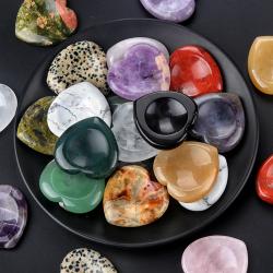 Heart Crystal Worry Stone: Reiki Healing & Meditation
