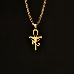 Collana con ciondolo Occhio di Ra egizio - Gioielli punk vintage