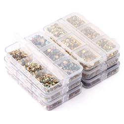 Manucure strass 3D | Cristaux plats à base dorée (SS6-SS20)