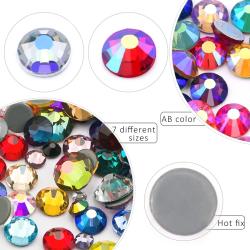 Strass multicolores pour ongles et loisirs créatifs - Cristaux à dos plat QIAO