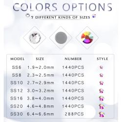 Strass multicolores pour ongles et loisirs créatifs - Cristaux à dos plat QIAO