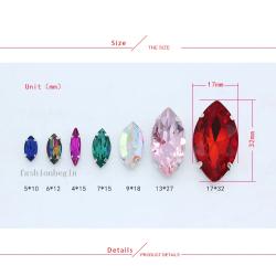 Strasssteine ​​zum Aufnähen | Navette-Glassteine ​​für Schmuck und Bastelarbeiten
