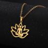 Collana da meditazione con fiore di loto in acciaio inossidabile | LIKGREAT