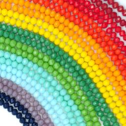 Perles de porcelaine colorées - de tailles variées, à facettes pour la création de bijoux