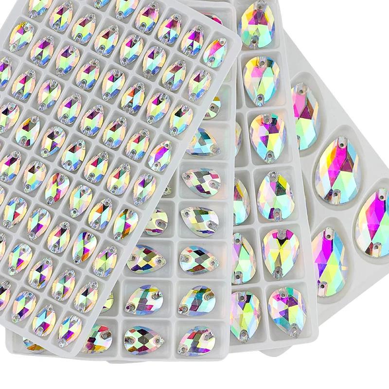 Gouttes de cristal QL : Strass à coudre AB Sparkle pour le bricolage