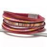Boho-Armband aus gewebtem Leder für Damen | Magnetverschluss
