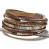 Boho-Armband aus gewebtem Leder für Damen | Magnetverschluss
