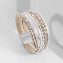 Boho-Armband aus gewebtem Leder für Damen | Magnetverschluss