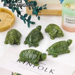 Statue de tortue en jade vert - Guérison Reiki, Décoration en cristal