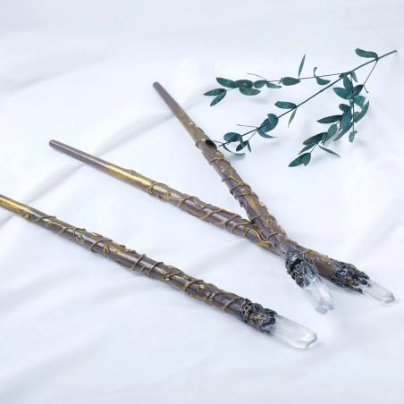 Sceptre en quartz naturel - Baguette magique en cristal décorative