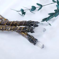 Sceptre en quartz naturel - Baguette magique en cristal décorative