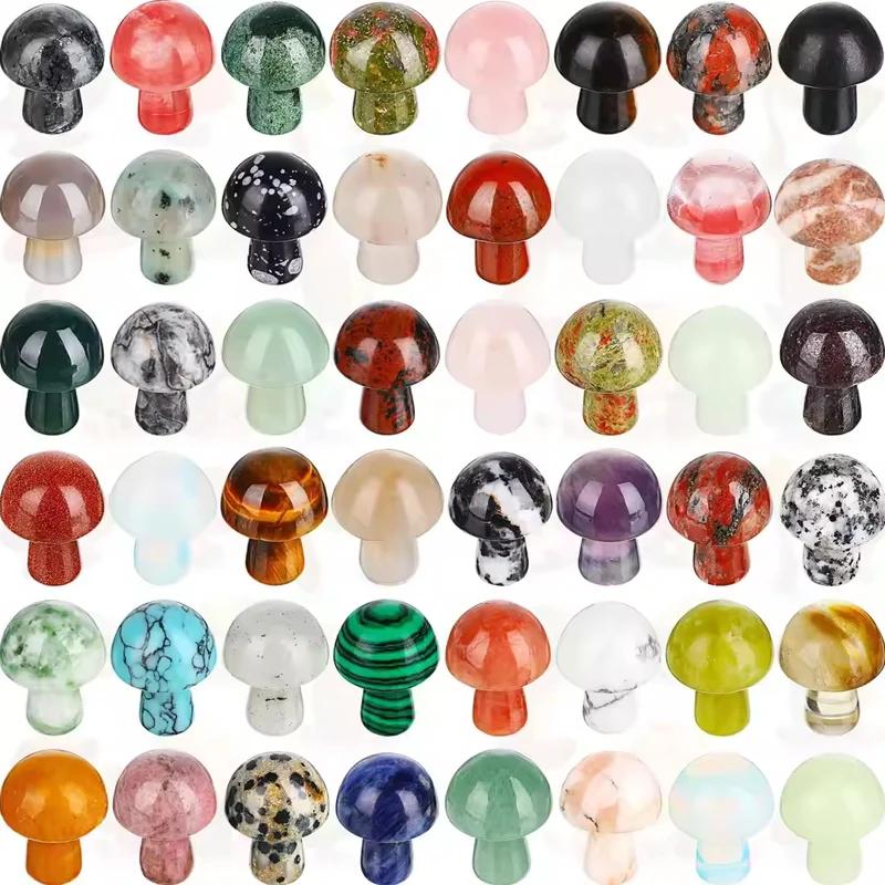Handcrafted Miniature Crystal Mushroom Decor for Gardens & Homes