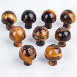 Mini figurine de champignon en pierre précieuse - Décoration de jardin en cristal et vertus curatives