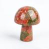 Mini figurine de champignon en pierre précieuse - Décoration de jardin en cristal et vertus curatives
