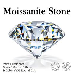 Moissanit Taşları | D Rengi VVS1 | Yuvarlak Kesim | 0.1-20 ct | Sertifikalı