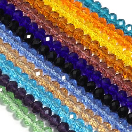 Perles de cristal facettées colorées pour la création de bijoux