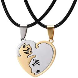Niedliche Cartoon-Katzen-Paarketten – Partner-Geschenke für Paare